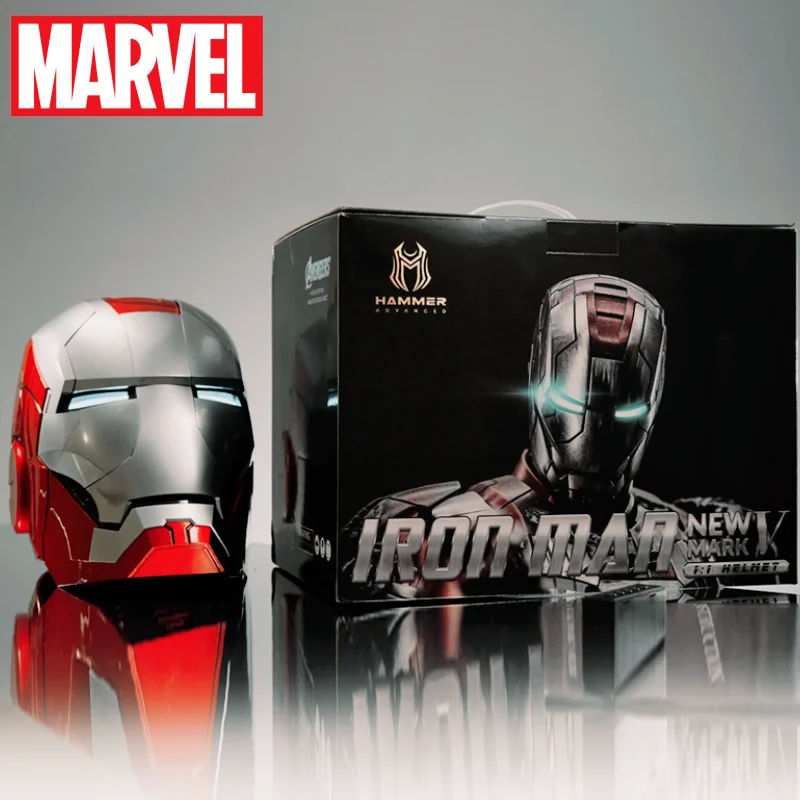 New Iron Man Marvel Autoking 1/1 Mk5 Helmet Remote And Voice Control Iron Man Automatic Helmet Mask With Led Light Boys Gift