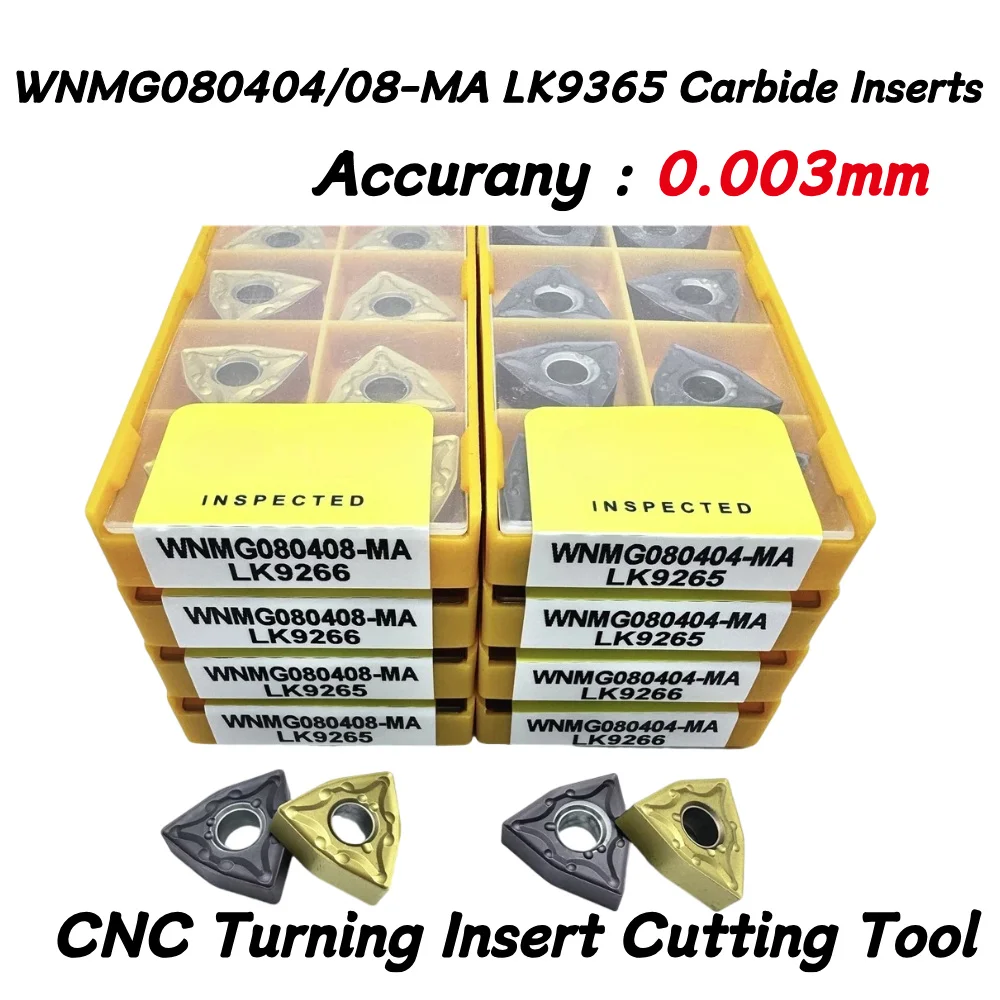 WNMG080404-MA WNMG080408-MA LK9365 Carbide Inserts External Turning Tool Metal Lathe Tools CNC Turning Insert Cutting Tool