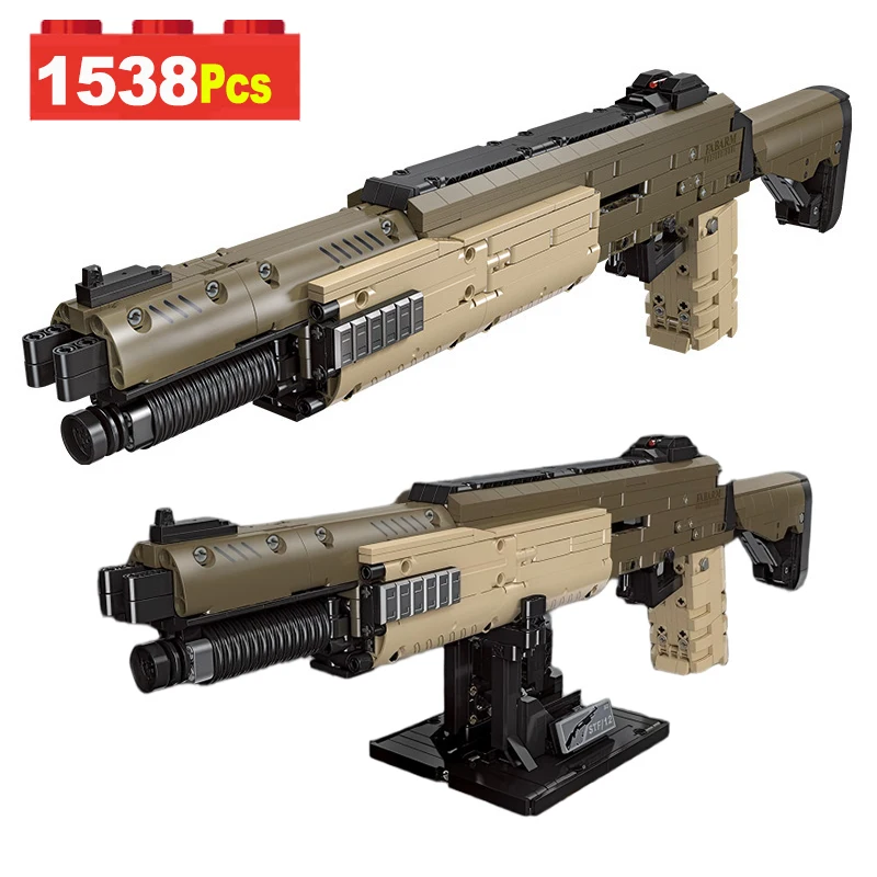 

1538 деталей MOC: Военные строительные блоки времен Второй мировой войны, технические полицейские пистолеты, винтовки, штурмовые винтовки, конструктор для детей, развивающие игрушки, подарки для самостоятельной сборки