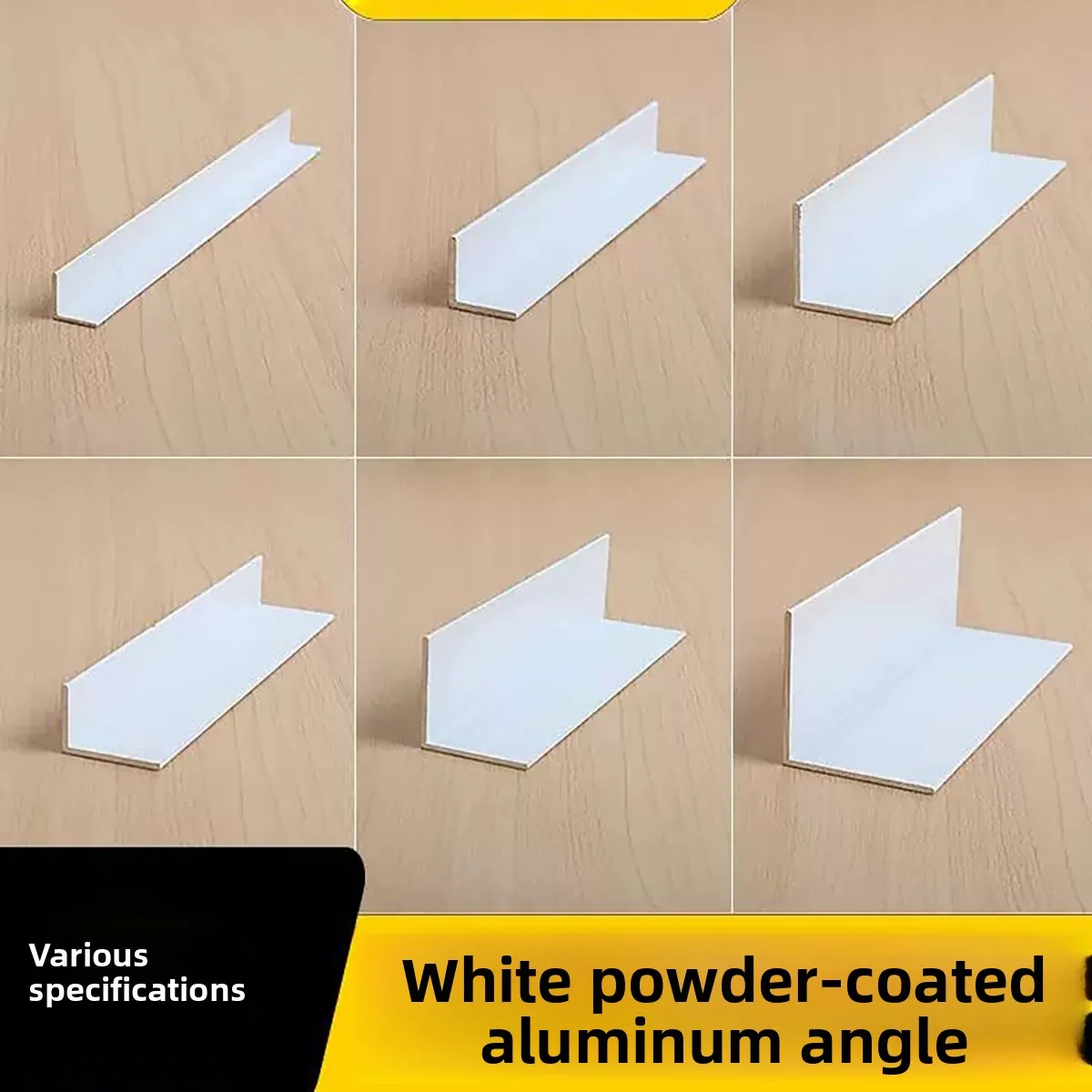 White Baked Paint Equal Angle Aluminum Profile, 90° L-shaped Decorative Strip, Metal Edge Trim & Corner Guard Bracket