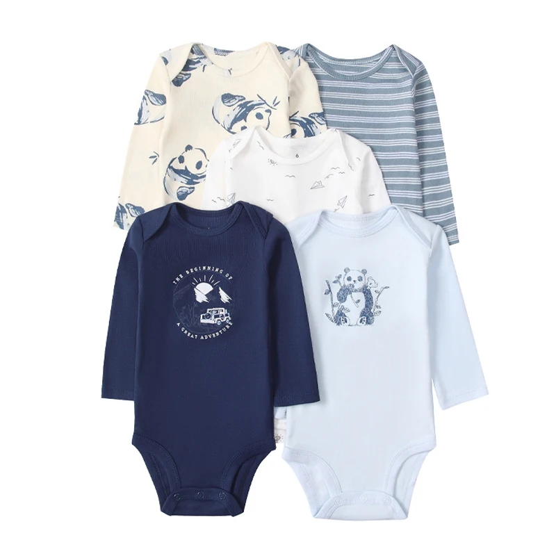 IYEAL Baby Boys Girls Bodysuits 5PCS/lot Long Sleeve 100% Cotton Babies Clothes 0-24 Months Newborn Body Bebe Jumpsuit Clothing