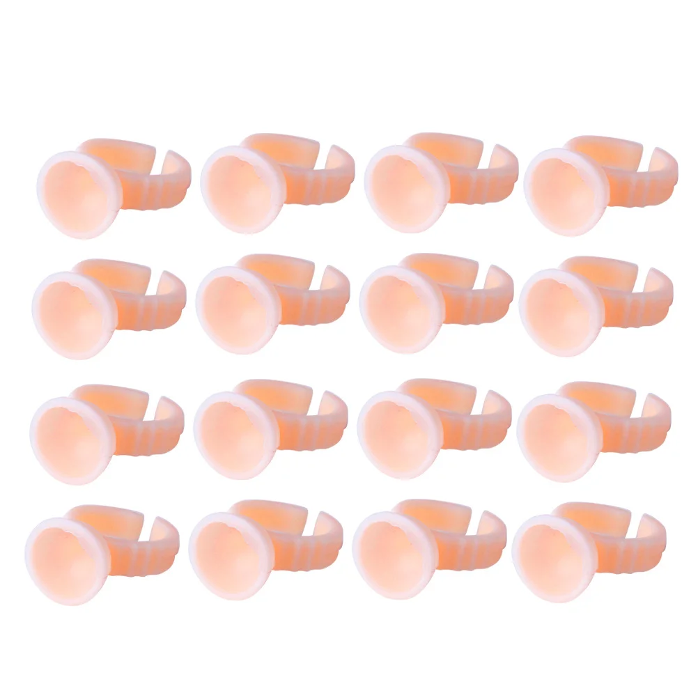 

100Pcs Silicone Tattoo Ink Ring Disposable Pigment Cups Eyebrow Makeup Tool Clear Pigment Container Size S Pink
