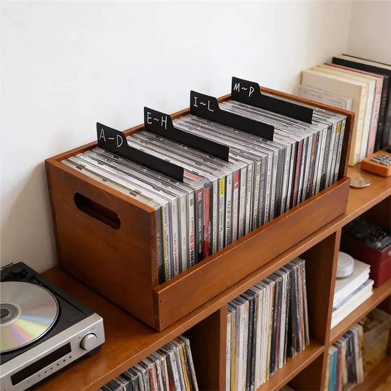 Winter Essential Blank Index Tab Included-20PCS CD/DVD Dividers In 5 X 5.5 Inch Black PP For Media Storage Organizers