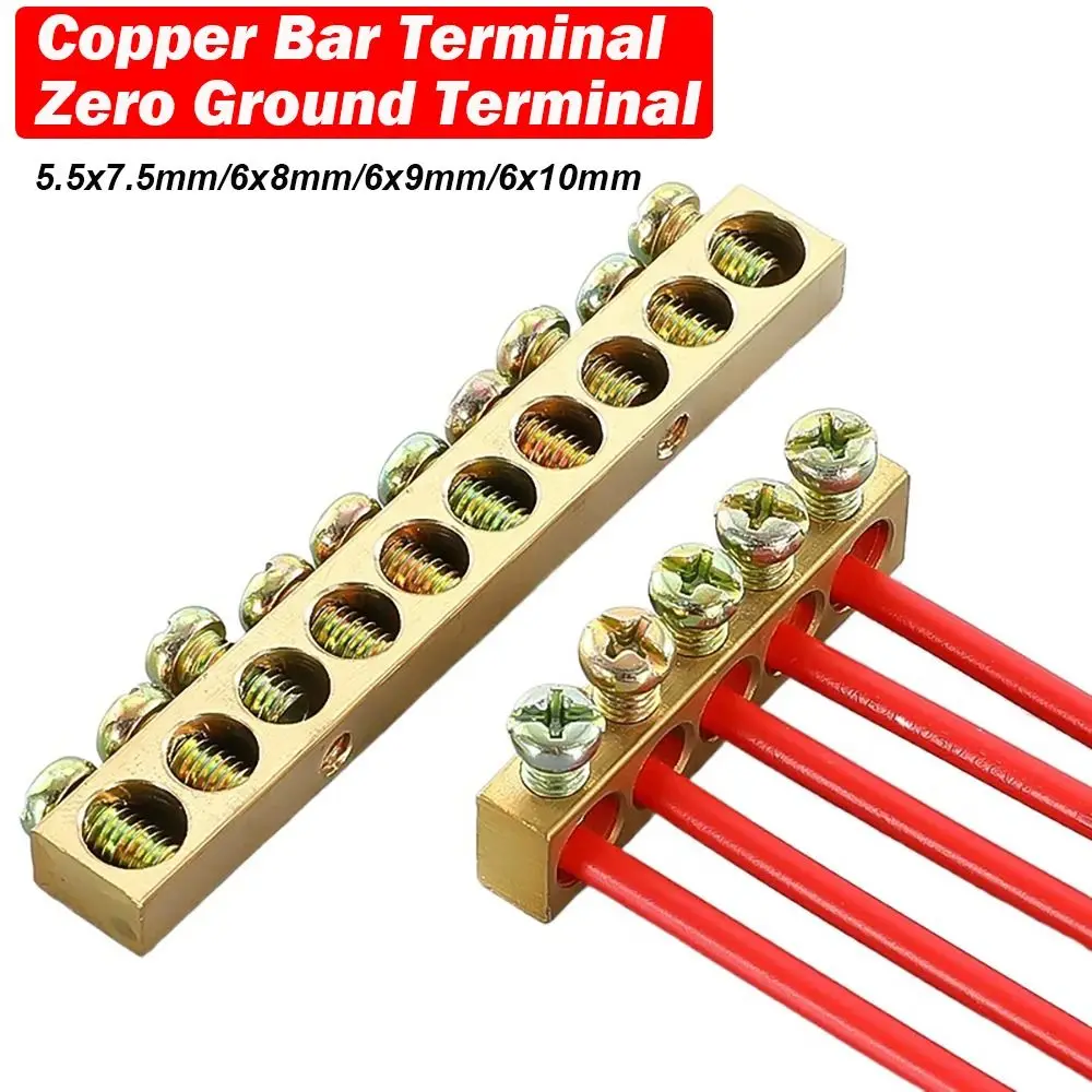 

Copper Wire Connector Multi-specification With Hole Screw Copper Bar Terminal Brass Row Junction Box Electrical