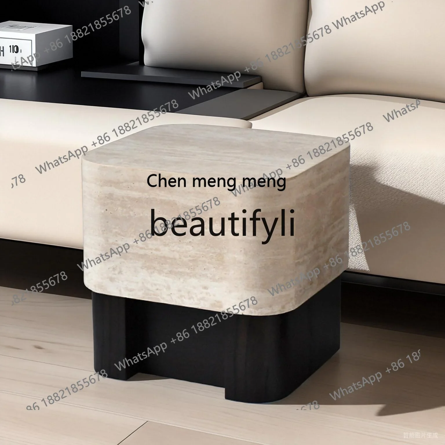 K182Medieval solid wood cave stone edge a few living room creative sofa corner a few cream style designer light luxury