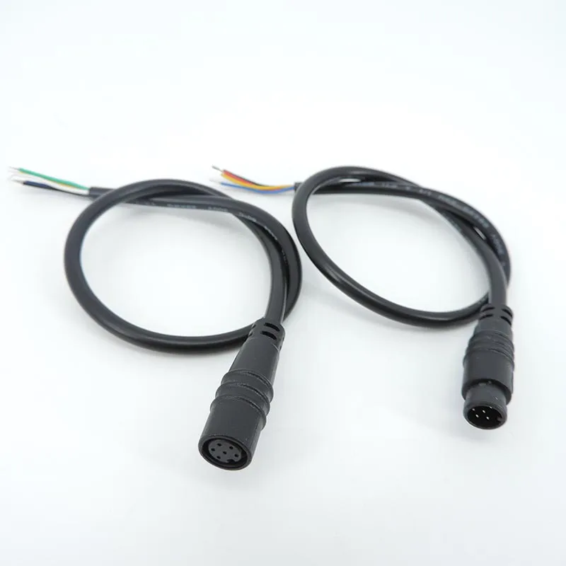 M8 9mm 3 4 6 8 core Pin DC Electric Bicycle Butt Joint Plug waterproof female male Connector Scooter Brake Cable sensor Signal