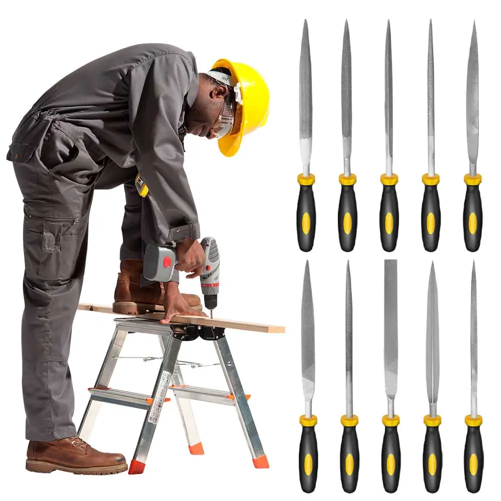 

10Pcs Needle File Set Needle Diamond Files Non Slip Hand File Tool Multi-Function Metal Rasp Needle Files for Sanding Shaping