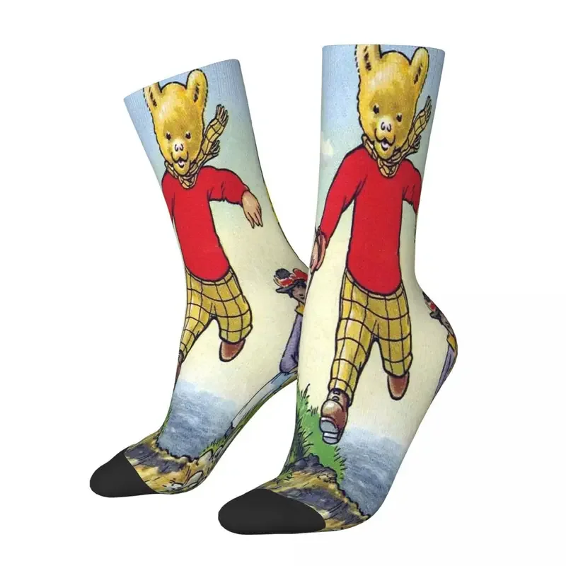 

Y2K Cute Rupert The Bear Comic Socks Male Mens Women Spring Stockings Harajuku