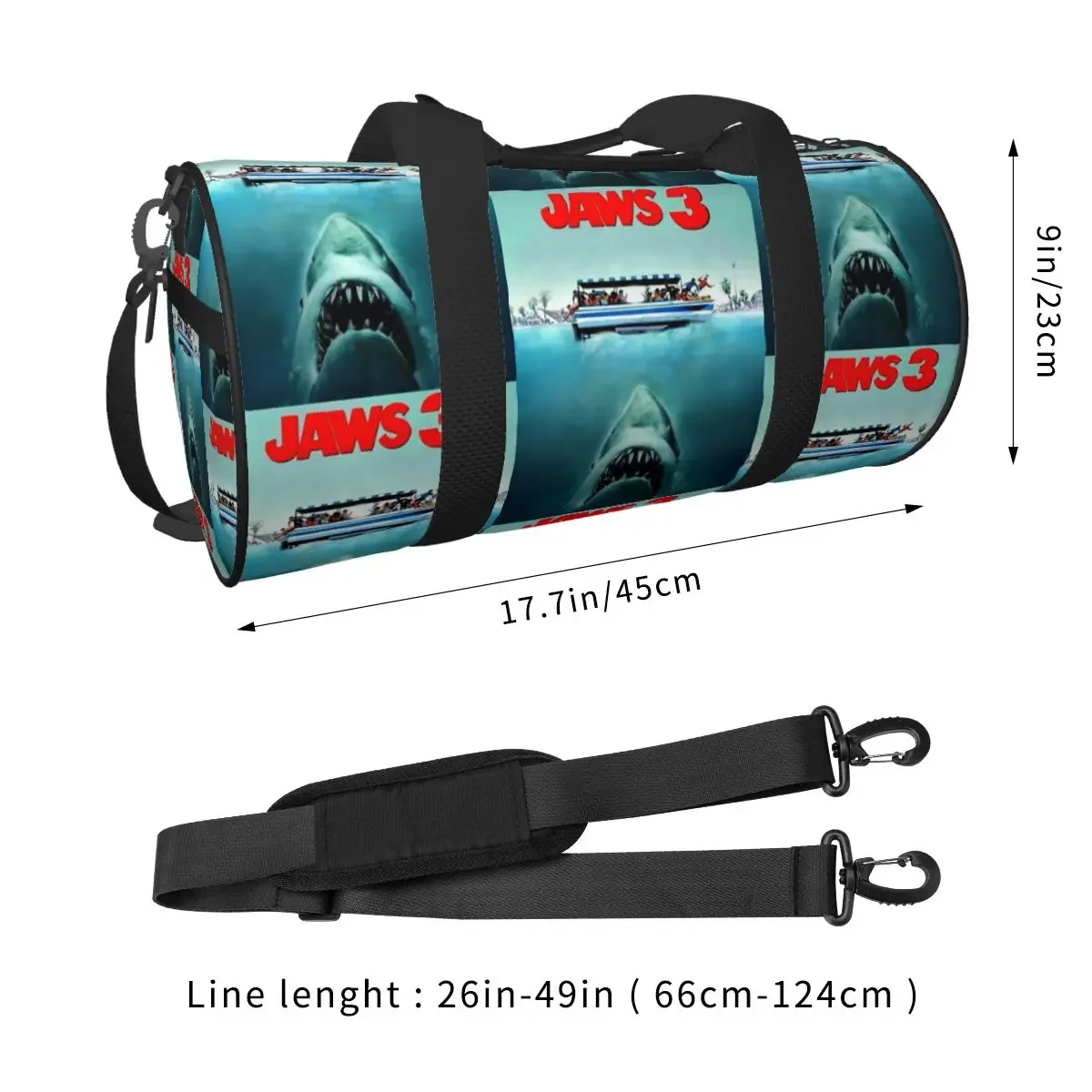 Jaws Horror Movie Large Duffle Gym Bag Multi-Functional Duffle Travel Bags Handbags Fitness bag