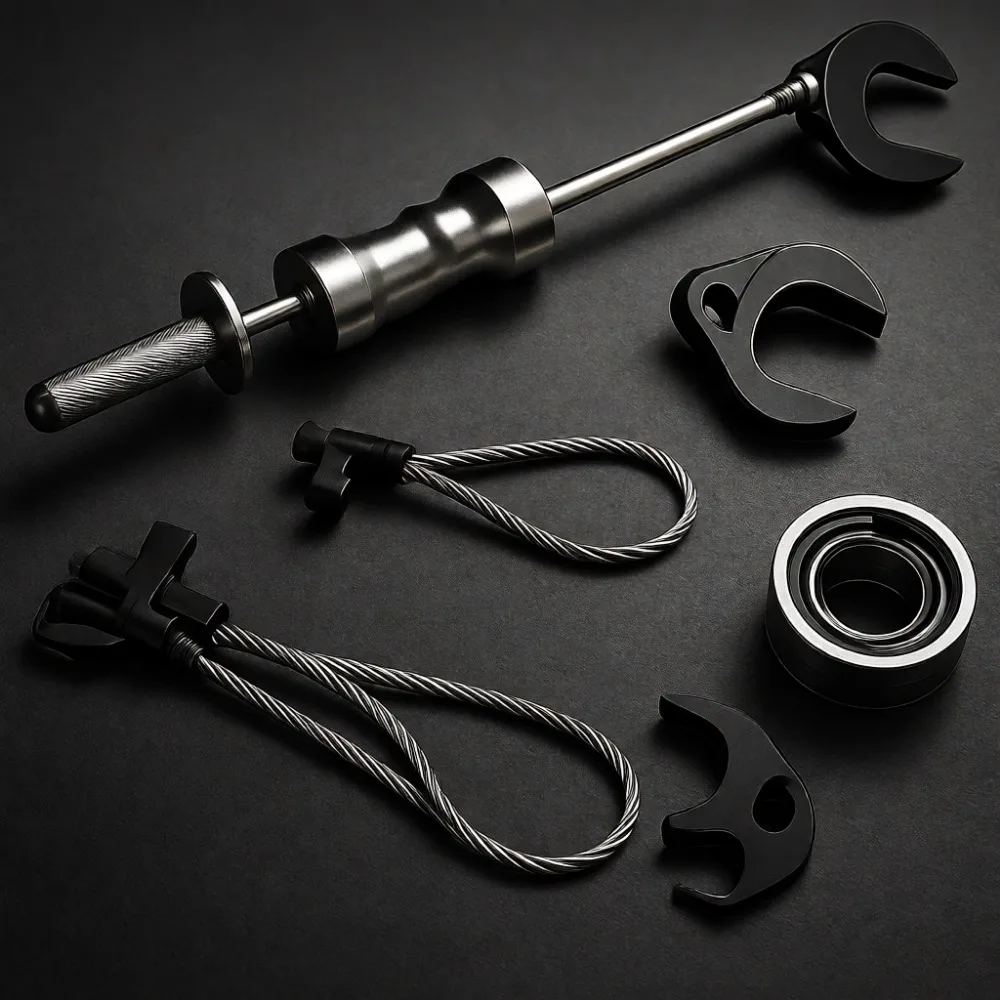 

Inner CV Joint Puller Slide Hammer Front Wheel Drive Axle Shaft Removal Tool Kit Heavy Duty 10lb 63mm 48mm Fork Adapters