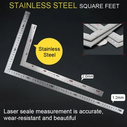 MeaccelerTry-Règle carrée en acier métallique, instrument de mesure, résistant à 90 degrés, dimension 150x300mm 250x500mm, 1 pièce