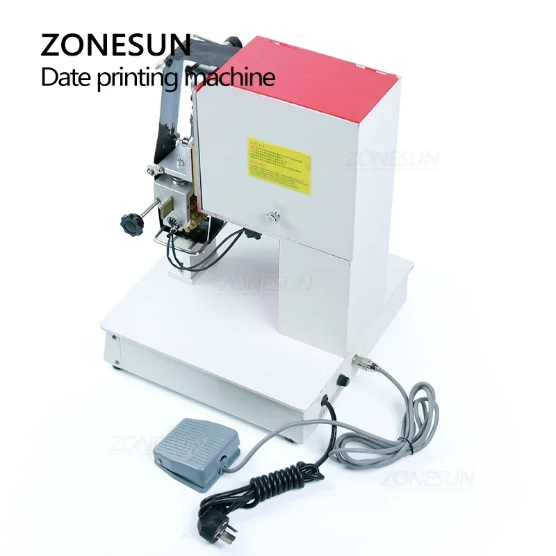 ZONESUN Rolling Ribbon Dialing Date Printing Machine Number Turning Expiration Code Date Digital Printer