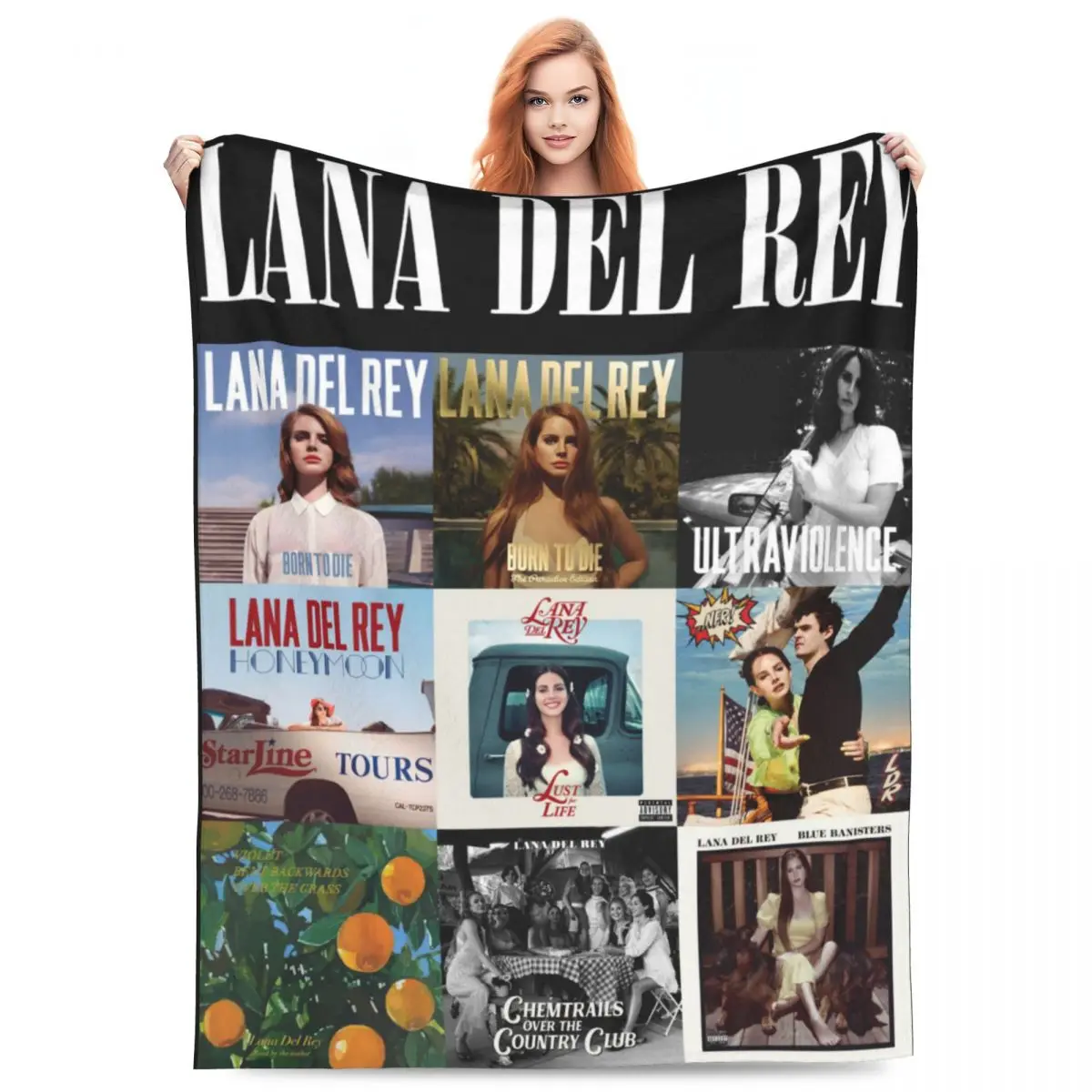 

Lana Del Rey Blanket Flannel Textile Decor Fashion Singer Multifunction Ultra-Soft Throw Blankets for Sofa Couch Bedspread