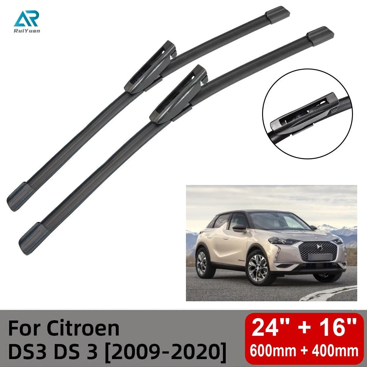 

Front Wiper Blades For Citroen DS3 DS 3 2009-2020 Windshield Windscreen Window 24"+16" 2012 2013 2014 2015 2016 2017 2018 2019