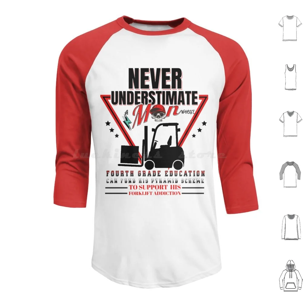 Forklift Addiction , Forklift Driver , Funny Forklift Driver Design Hoodie Cotton Long Sleeve Bulldozer Loader Logistician