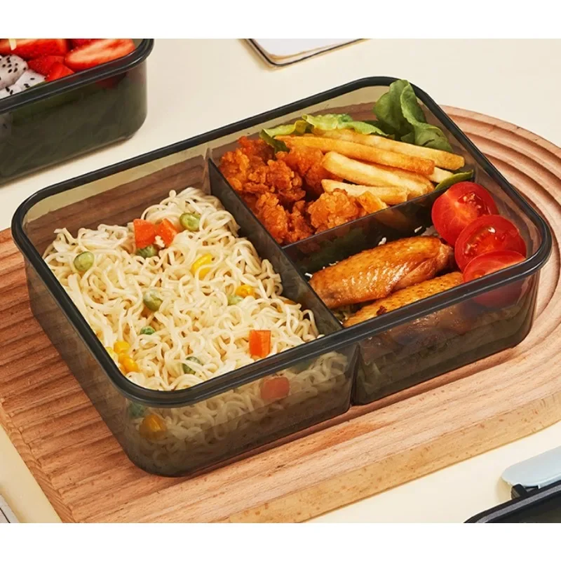 Large Capacity Plastic Microwave Lunch Box with Tableware Office Student Portable Lunch Box suit