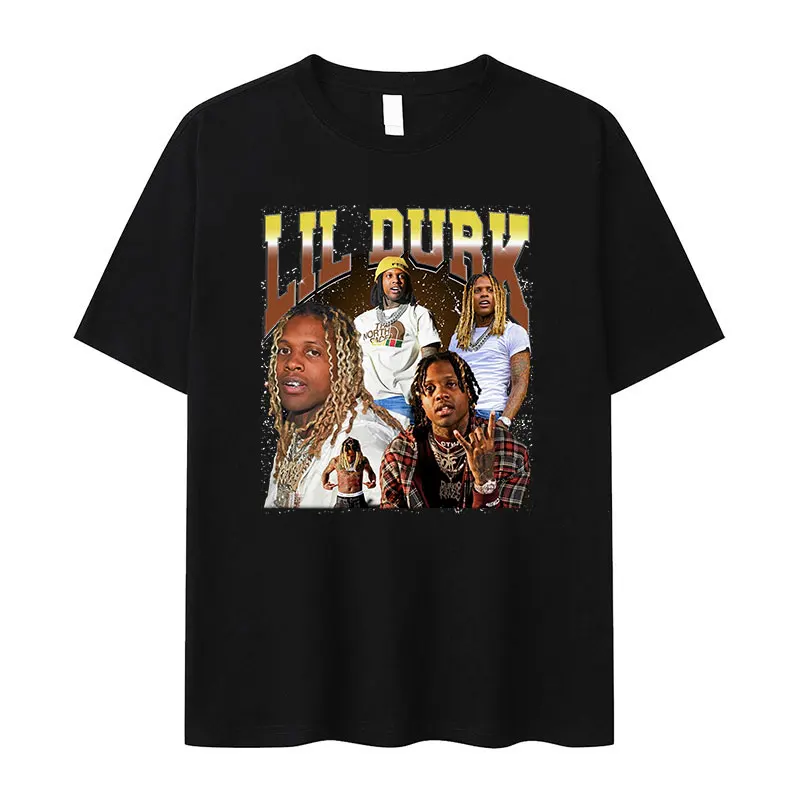 

Rapper Lil Durk Graphic T Shirt 90s Men's Vintage Hip Hop Gothic Short Sleeve T-shirts 100% Cotton Oversized T-shirt Streetwear