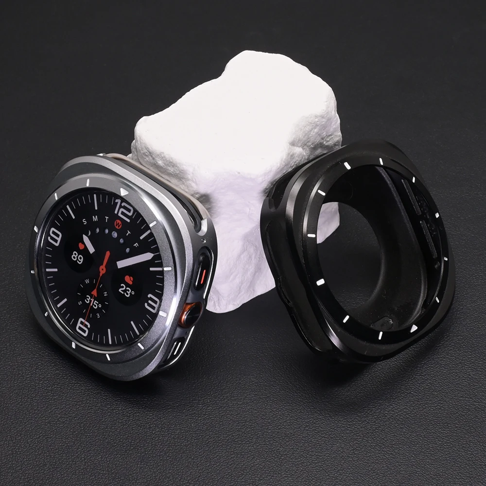 حافظة فاخرة من سبائك الألومنيوم لساعة سامسونج جالاكسي الترا 2025/2024 غطاء معدني للأعمال واقي للشاشة لساعة جالاكسي 47 ملم #4