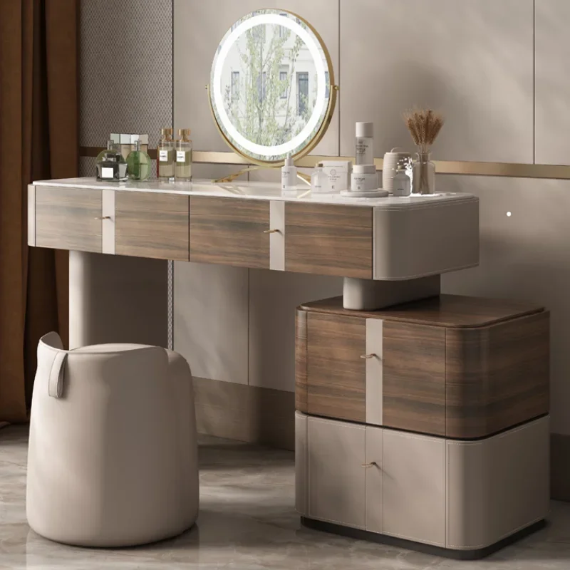 

Desings Bedroom Dresser Cabinet Modern Nordic Wood Aesthetic Mirror Makeup Table Storage Drawer Penteadeiras Furniture For Home