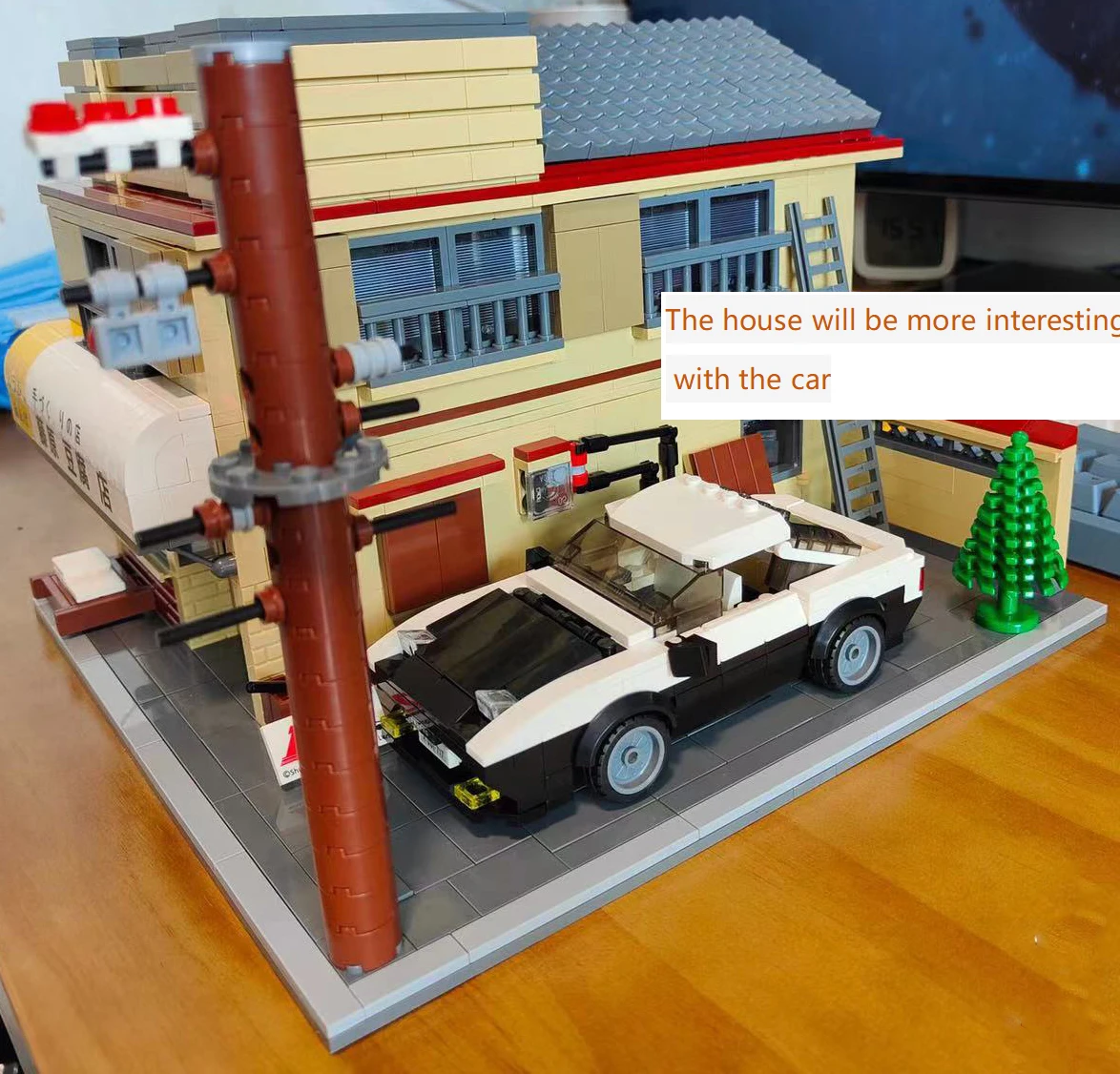Cada 1908PCS High-Tech Japanese Initial D Tofu Shop Bricks Model Stree View Architecture House DIY Building Blocks Set Toys