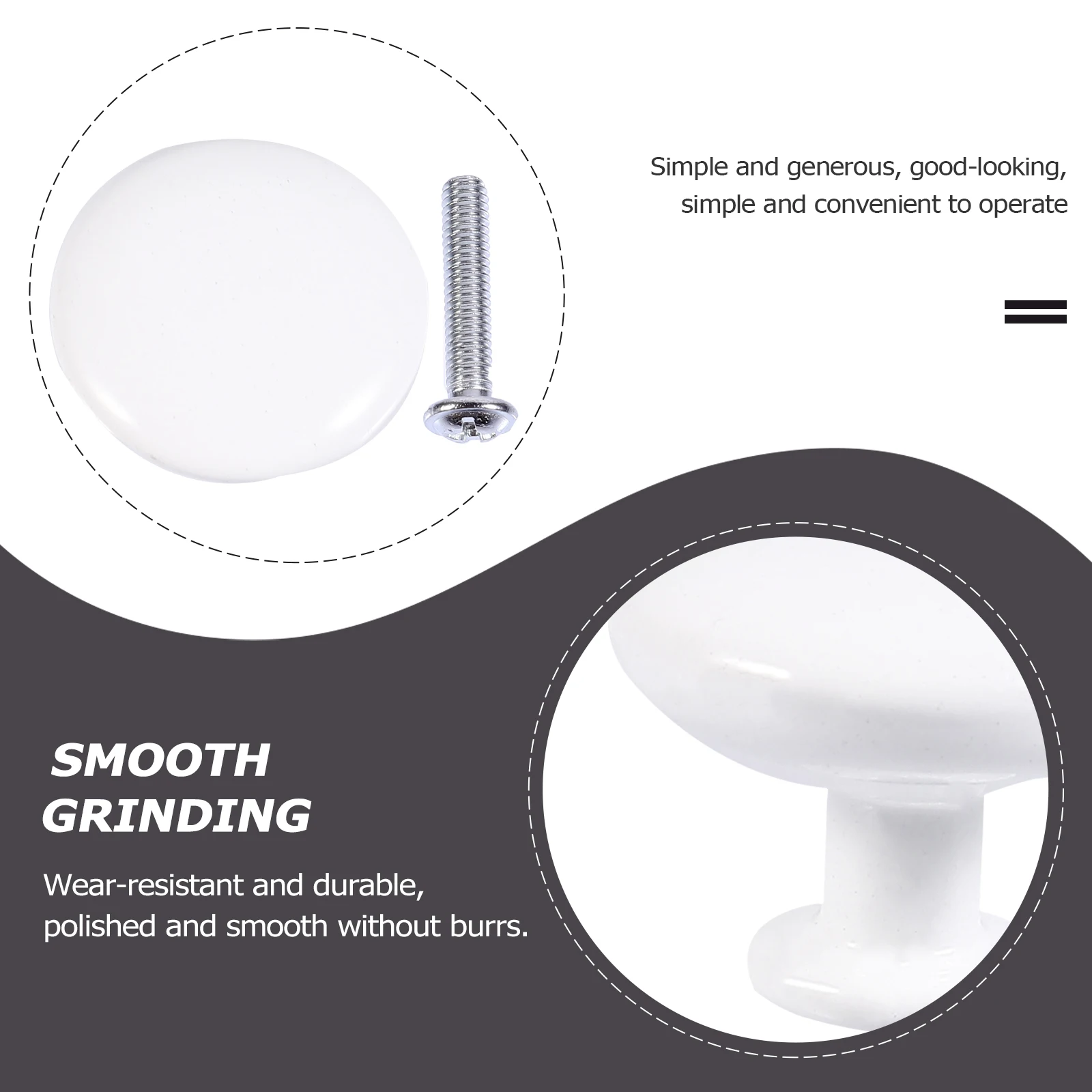 

6Pcs Sturdy Alloy Cabinet Handle Single Hole Round Design Durable Door Handle for Modern Drawers Wardrobes Furniture