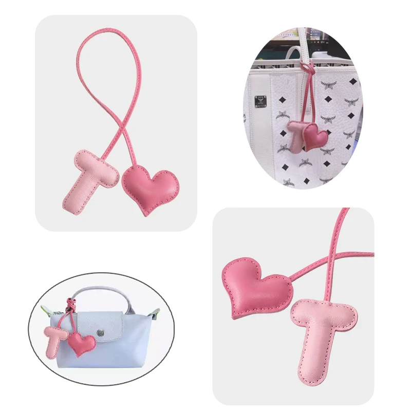 CloToner-Porte-Clés en Cuir Pur Cousu à la Main avec Lettre Anglaise R S T W, Pendentif de Sac à Dos pour Femme