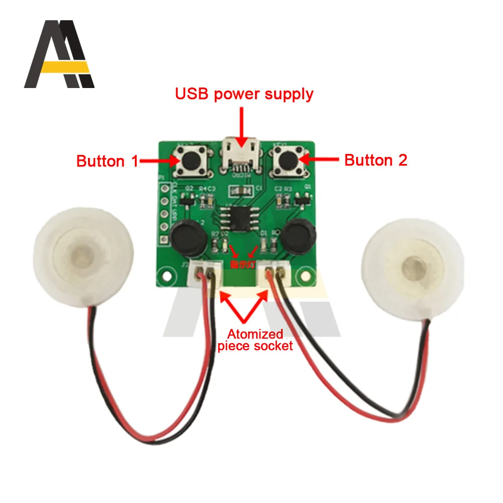 Single/Dual-channel USB Mini Humidifier DIY Kits Mist Maker Driver Circuit Board 5V Fogger Atomization Film Atomizer Sheet