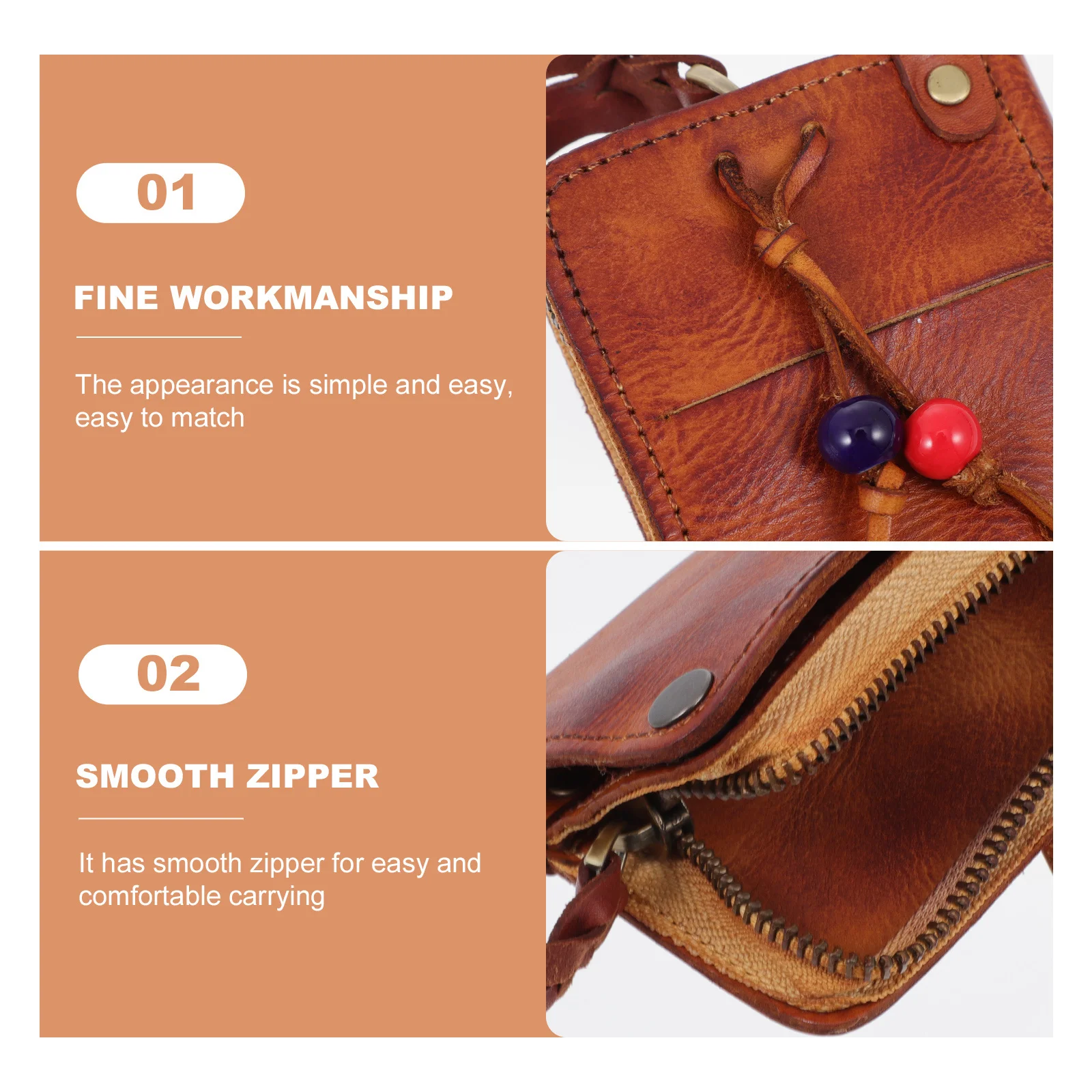 

1pc Retro Key Key Storage Pouch Driving Licence Pouch For Home Vehicle Keys With Zipper Hook Portable Organizer
