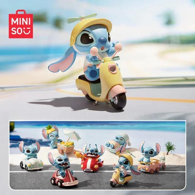 Disney Lilo e Stitch Tour Series Blind Box, MINISO, Hand Cartoon Character, Presente de Natal Infantil, Blind Box