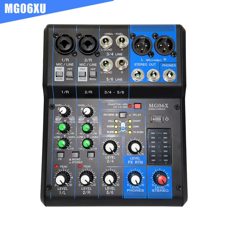 야마하용 오리지널 DJ 믹서 콘솔, MG16XU 16 채널 오디오 믹서, USB 및 효과 포함, 16 입력 스테레오 아날로그 믹싱 콘솔