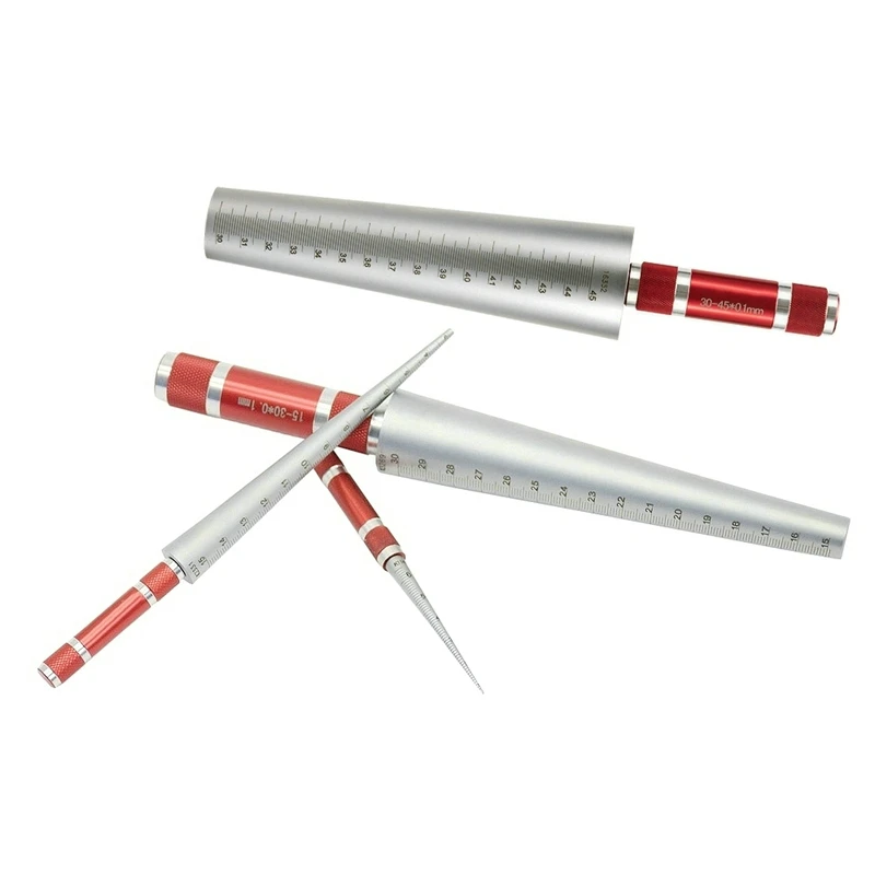 

6.5/15/30/45MM Inner Diameter Ruler With Clear Scale Stainless Steel Conical Taper Gauge Aperture Gauge Measurement Tool