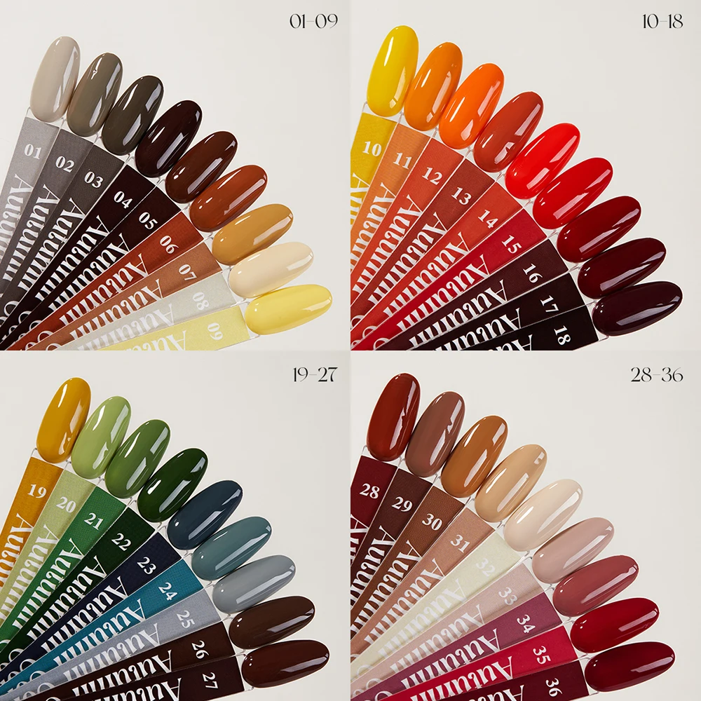 Vendeeni 36 Farben/Set Herbst Pure Color Gel Nagellack TPO HEMA FREI Hochpigmentierter UV Soak-Off Gel Lack mit Display – Detail 4