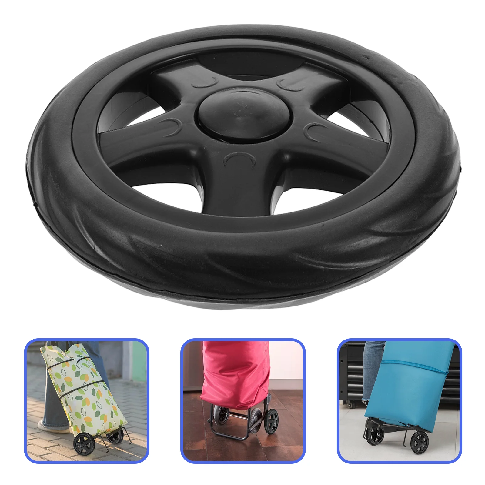 2 Pcs Shopping Cart Wheels Push Folding Trolley Replacement Laundry Plastic Utility Grocery