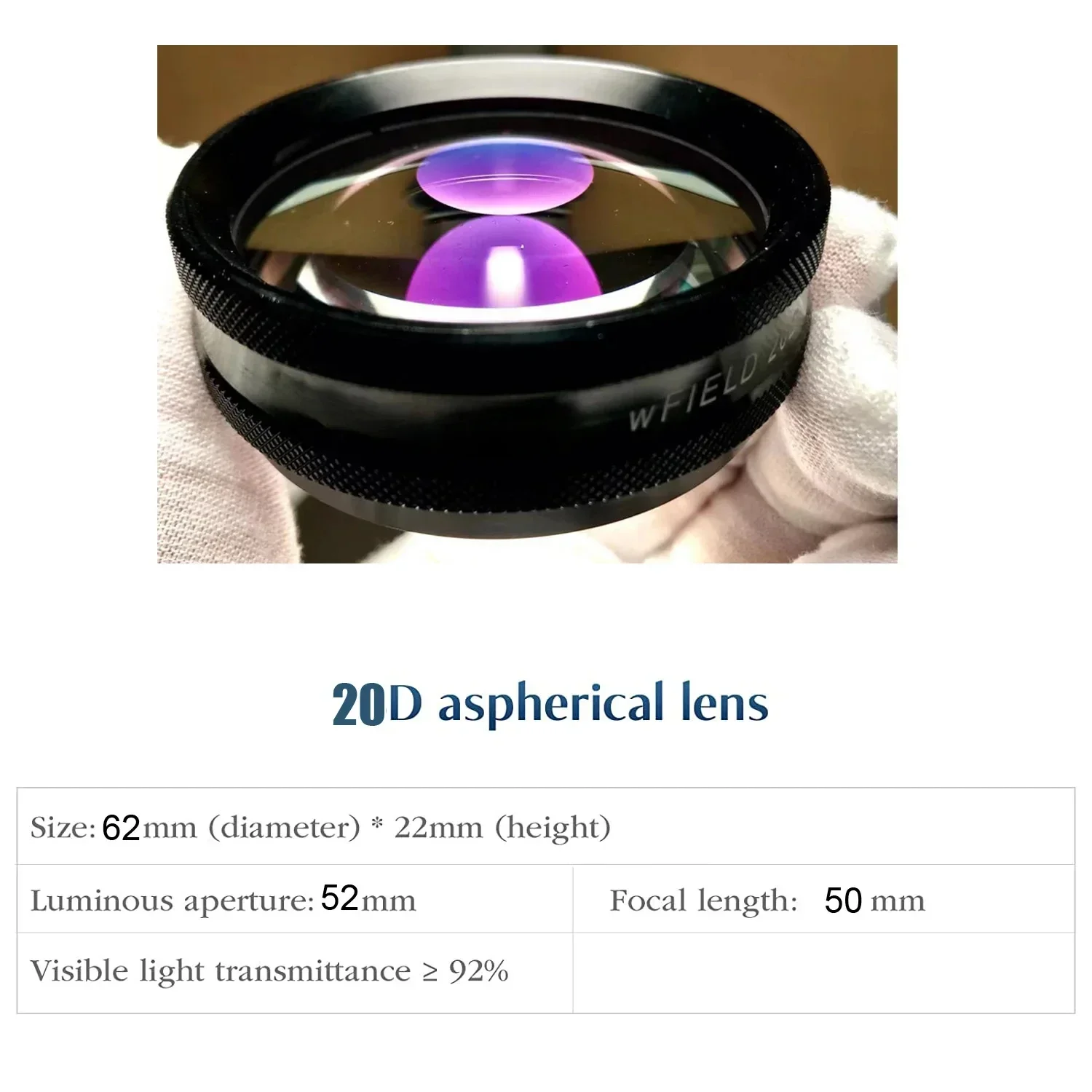 78D Double Aspheric Lens Ophthalmic Lens Indirect Ophthalmic Slit Lamp Lens - Image 6