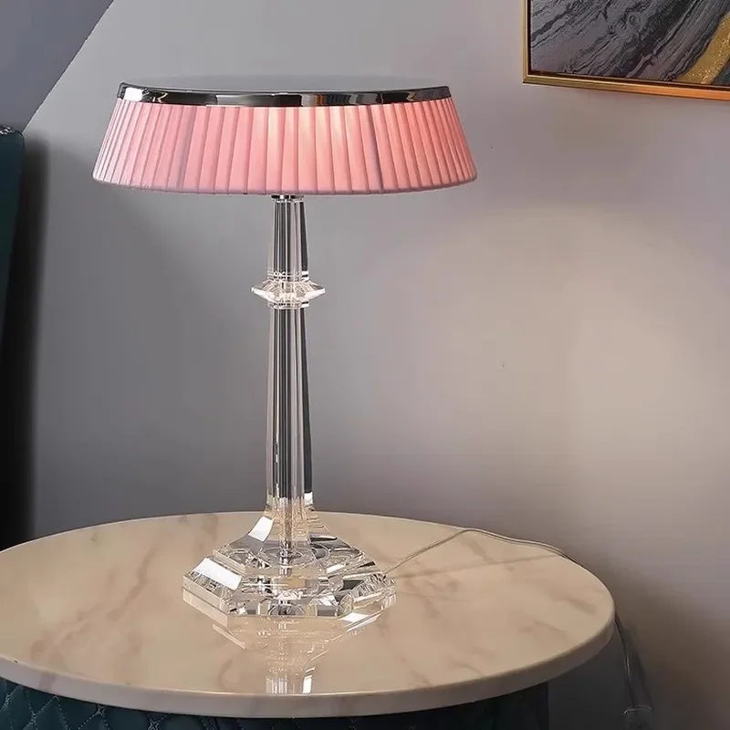 Nordic Crystal Desk Lamp Creative Bedside Light Luxury European Style Bedroom Decor Romantic Household Ornament Modern Table