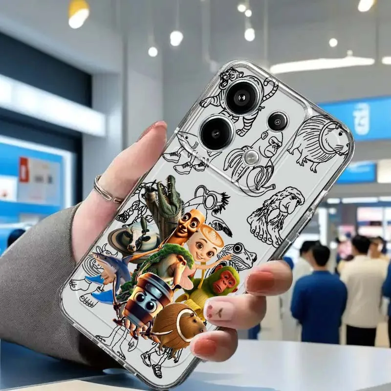 

Tungtungtung Anime Cute For Xiaomi Redmi Note 8 8T 9 9T 11E 12 13 14 Pro Plus Turbo 5G Fashion TPU Transparent Phone Case