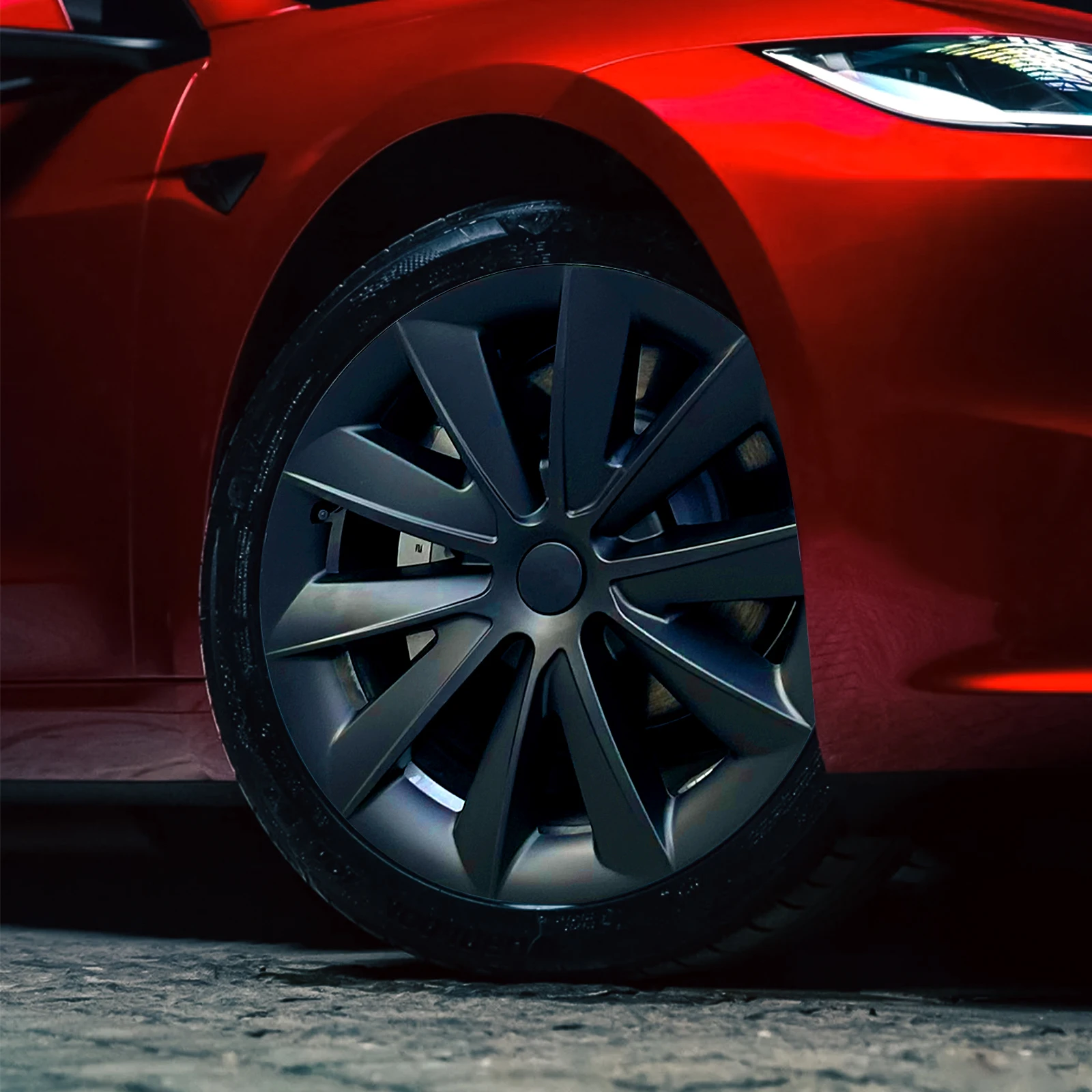 4 SZTUK Kołpaki kół Wydajne samochodowe zamienne kołpaki piasty Pełna osłona felgi Akcesoria do Tesla Model 3 18-calowy kołpak piasty 2024