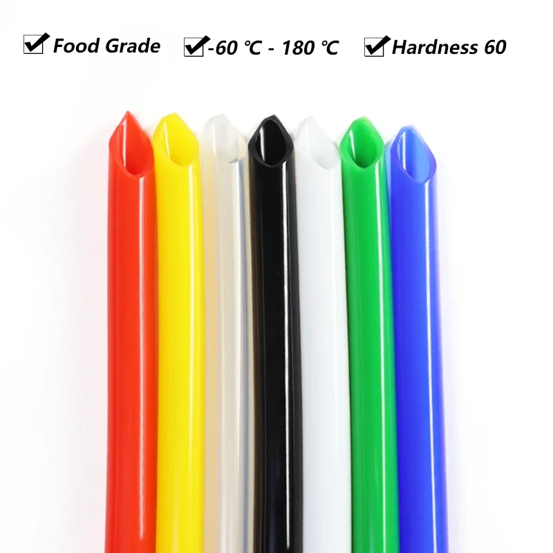 Colorful Silicone Tube Food Grade Flexible Rubber Hose Drink Water Connector Tubing ID0.5/1/2/3~20/25/32mm×OD1/2/3/4~24/31/38mm