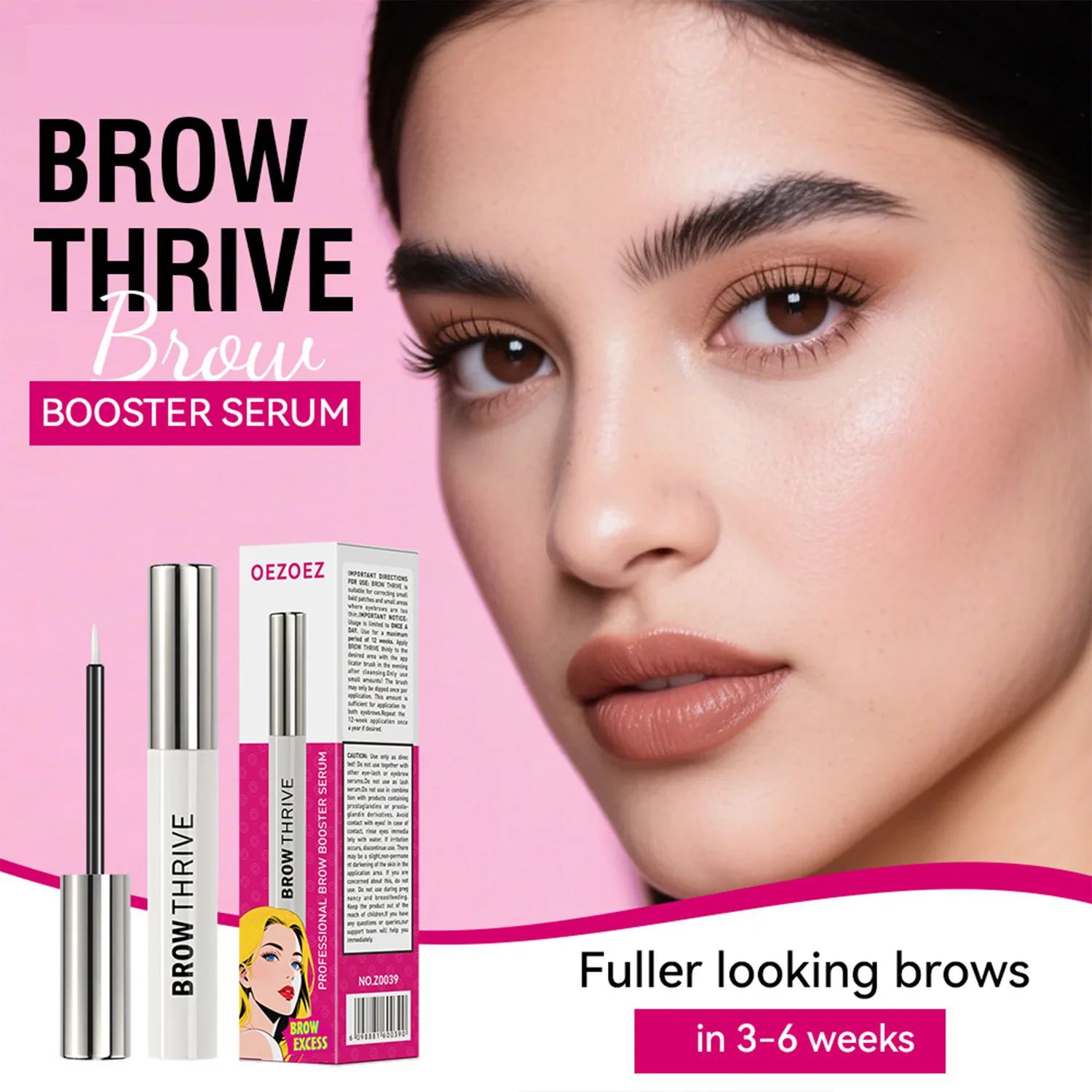 Daily Brow Conditioning Booster Serum versterkt voedt wenkbrauwharen, bevordert wimpergroei Gezonder ogende vollere wenkbrauwen