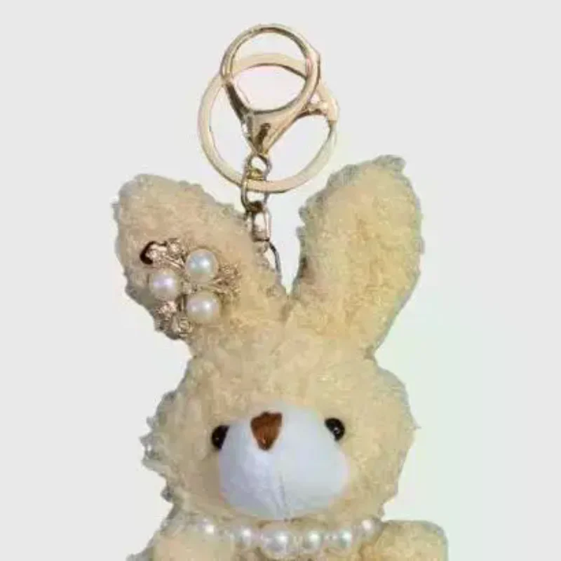 Kreskówkowy Śliczny Pluszowy Królik z Długimi Uszami Wypchana Lalka Brelok dla Kobiet Dziewcząt Y2K Zawieszka do Plecaka Torby Uchwyt na Telefon Prezent