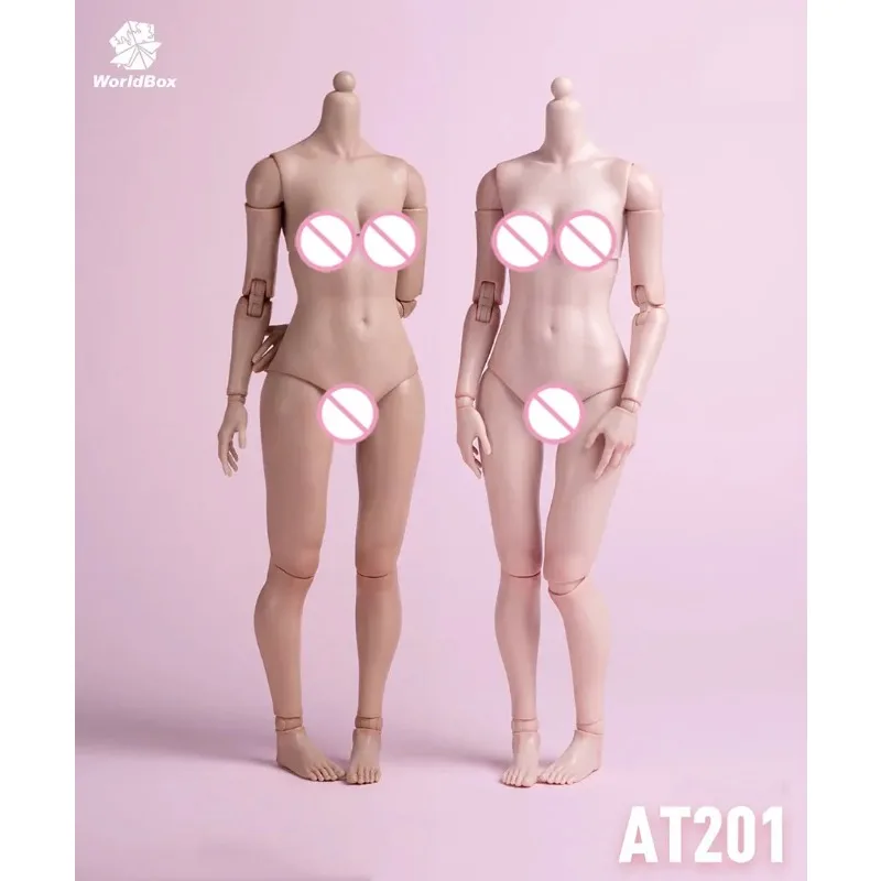 Worldbox 1/6 أنثى مرنة الجسم فتاة الجسم AT201 AT202 AT203 12in عادي الدهون الساق الجندي الأبيض Suntan THREEQ عمل الشكل لعبة