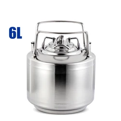 Ball Lock Keg Stainless Steek 6L Beer Keg With Ball Lock Post System Keg Lid With Pressure Relief Valve For Beer Soda Water