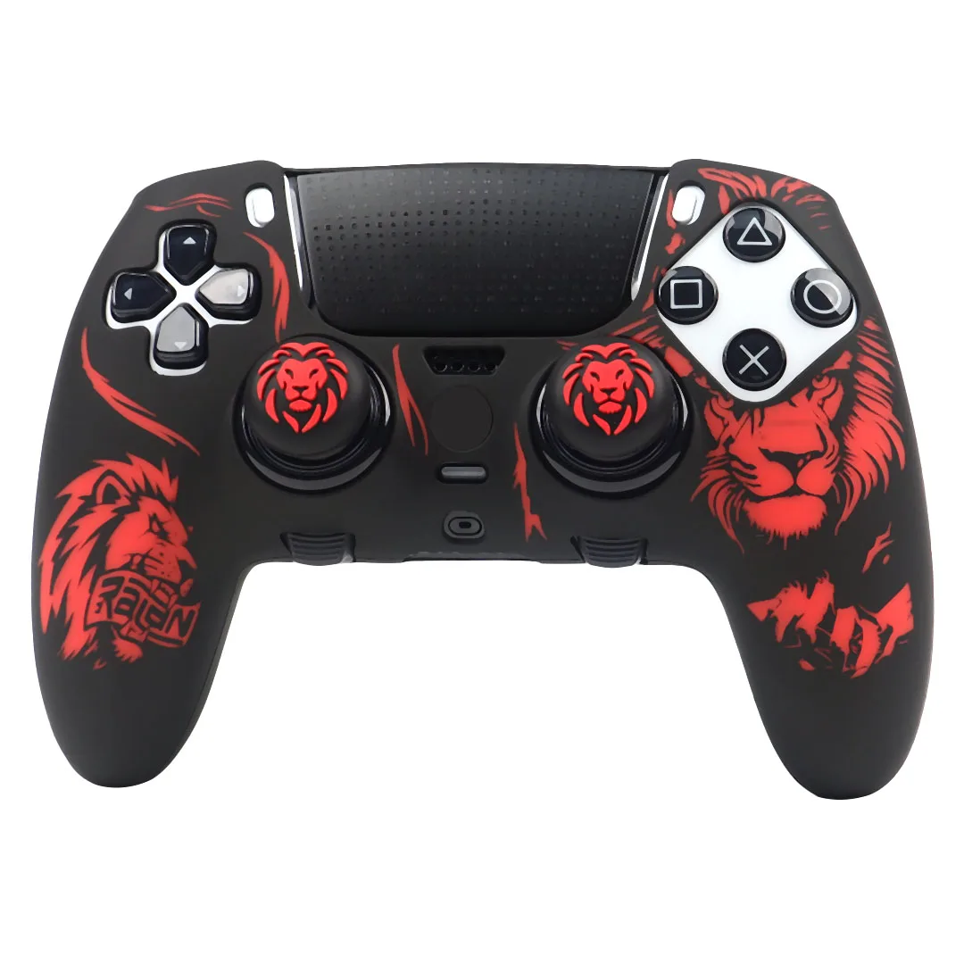 حافظة ناعمة غير قابلة للانزلاق لوحدة التحكم DualSense Edge غطاء سيليكون حماية كاملة للبشرة مع ملحقات مقابض الإبهام لجهاز PS5 Edge #3