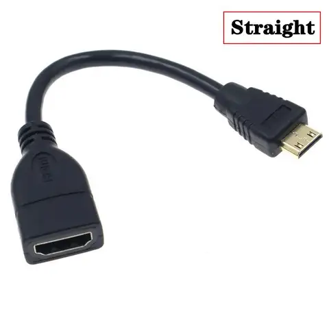새로운 HDMI 호환 남성-여성 어댑터 미니 마이크로 D 타입 90도 직각 남성-HDTV AF 연장 케이블 (HD 비디오용)