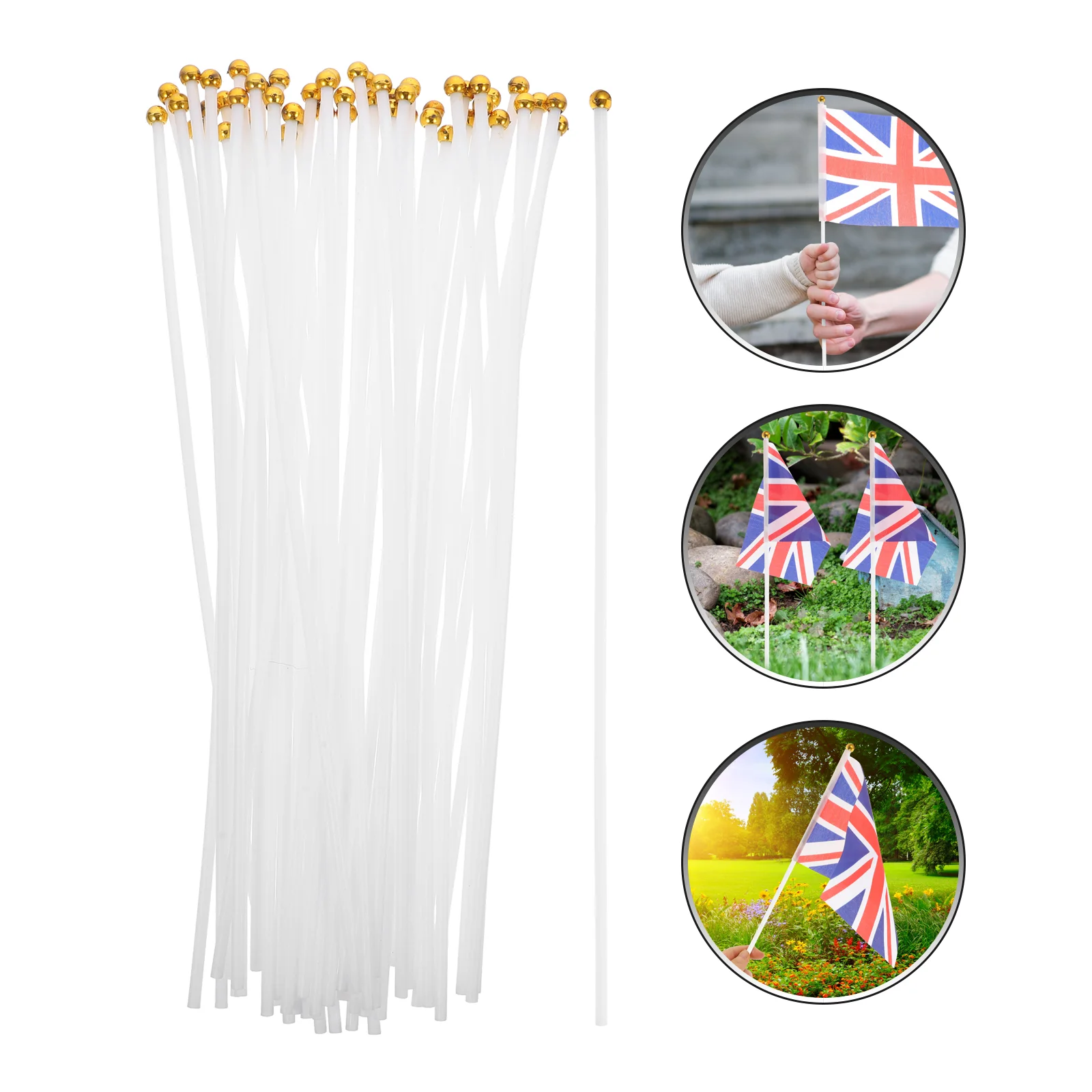 50 Pcs Suite Plastic Flagpole Office Decor Mini Stick Birthday Decoration Party