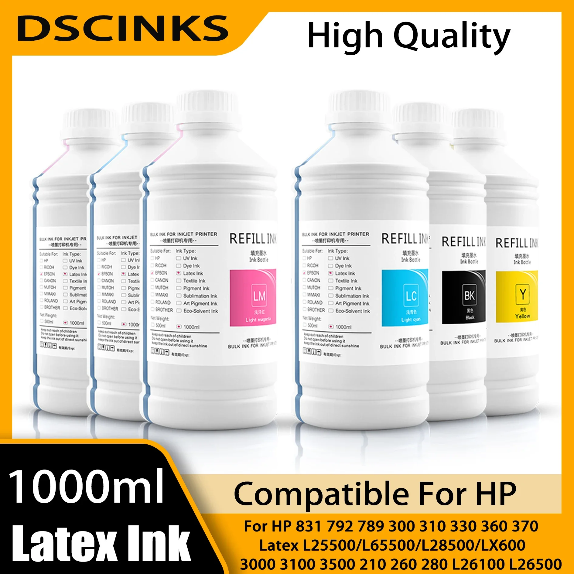 

1000ml/bottle For HP 831 Latex Ink Cartridge For HP Latex 310 For HP Latex 330 for HP Latex 360 300 Printer Latex ink