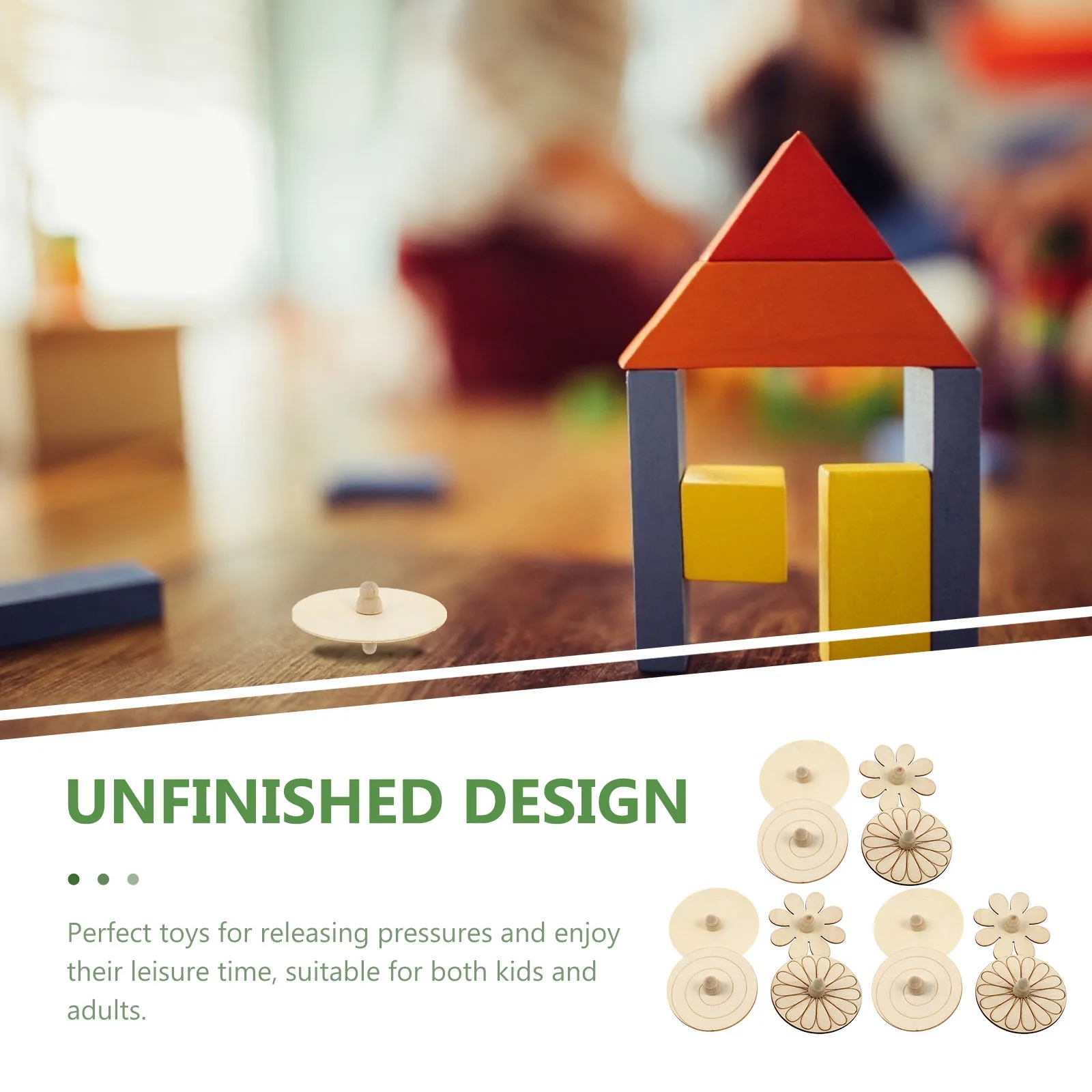 Houten Tol DIY Gyroscoop Onvoltooide Tops Roterend Speelgoed Leeg Schilderen Kinderen Gyroscopen Kinderspeelgoed