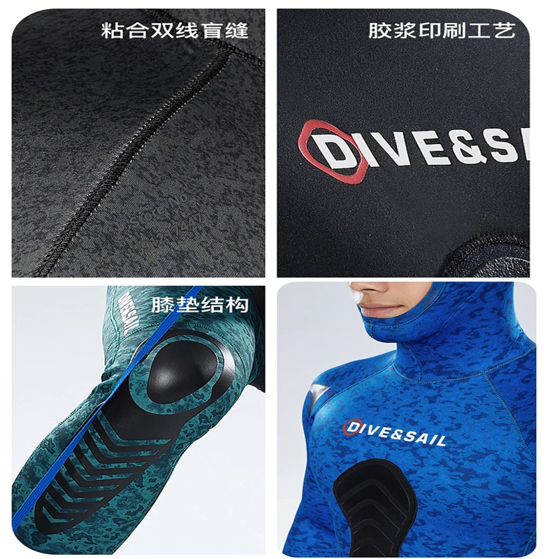 3MM Wetsuit Open Cel Duikpak Beroep Speervissen Wetsuit CR Neopreen Camo Capuchon Duiken Snorkelen Diepe Wetsuits