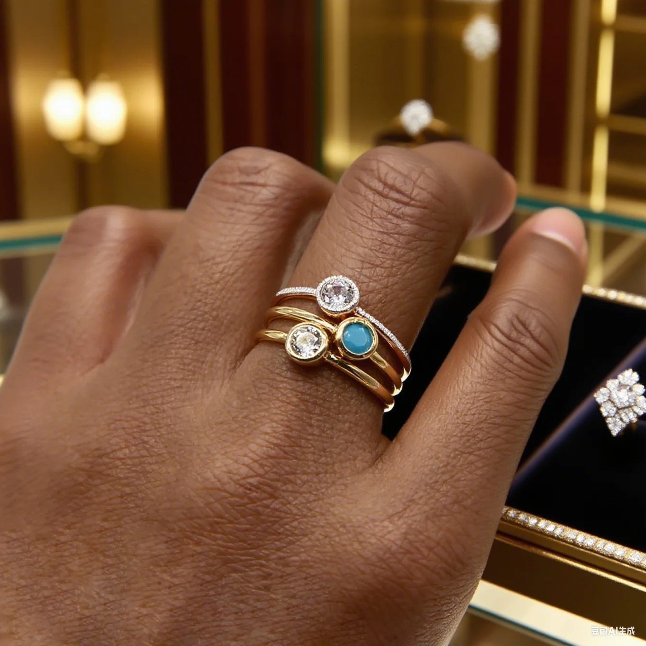 

925 Sterling Silver Full Size 5 6 7 8 9 Single Cz Ring Minimal Delicate Gold Color Jewelry Turquoises Zirconia Ring for Women