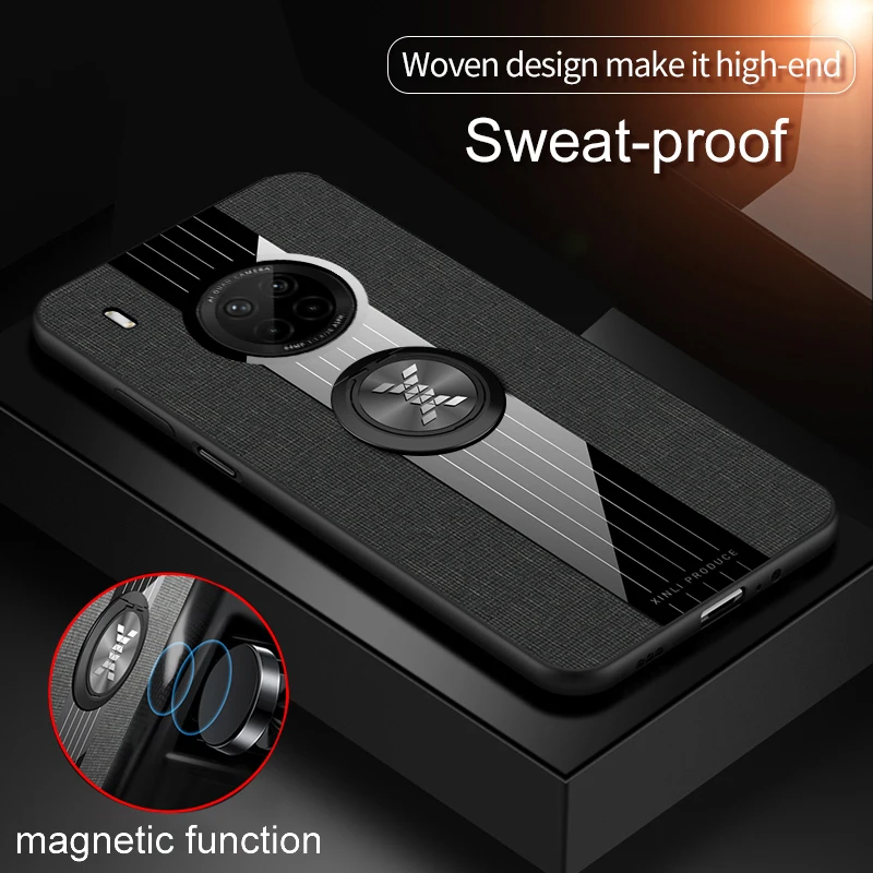 Anti-fall Luxury Leather 360° Magnetic Ring Bracket Phone Case for Huawei Y9 Y8P Y7A Y7 Y6P Y5P G9 Nova3E 3i 3 2i Y90 Plus Cover